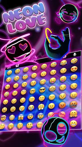 Neon Love - Keyboard Theme screenshot 2