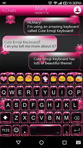 Pink Neon Emoji Keyboard Theme screenshot 1