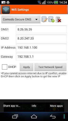 WiFi Settings (dns,ip,gateway) screenshot 2