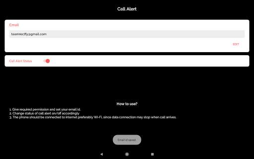 Incoming call & Missed call alert on mail (e-mail) screenshot 5