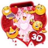 3D Valentine Love Emoji Theme on 9Apps