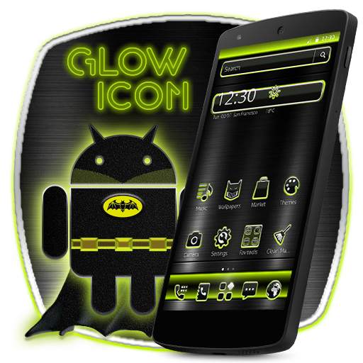 Black Android Glow Robot Theme 1.1.3