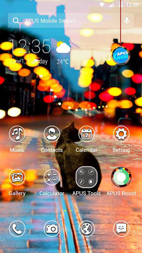 Black Cat APUS Launcher theme screenshot 1