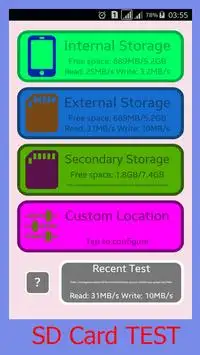 SD Card, Internal & External storage Test Tool screenshot 1