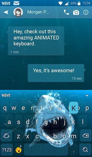 Shark Attack Animated Keyboard   Live Wallpaper screenshot 3
