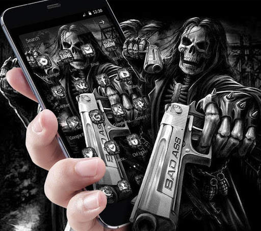 Black Skull Gun Fire Theme screenshot 4