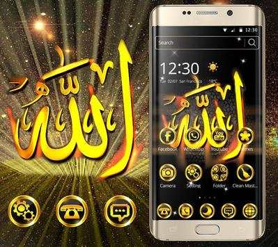 Allah Gold Theme Gold Allah 4K Wallpaper screenshot 3