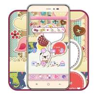 Pink wallpaper, small fox Tourism World Theme logo