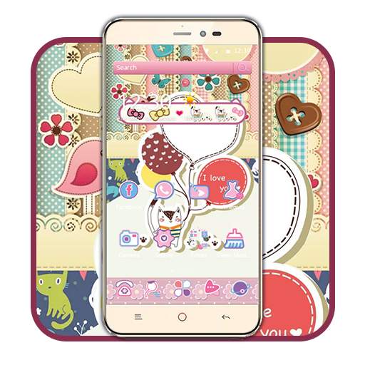 Pink wallpaper, small fox Tourism World Theme 1.1.5