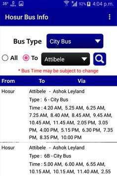 Hosur Bus Info screenshot 5