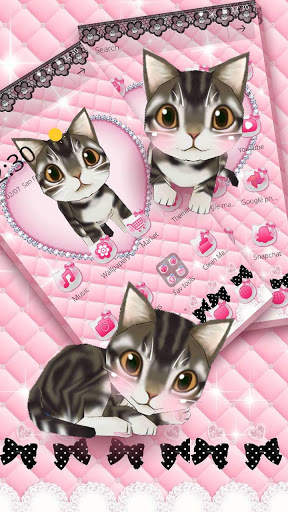 Cute kitty live wallpaper theme screenshot 1