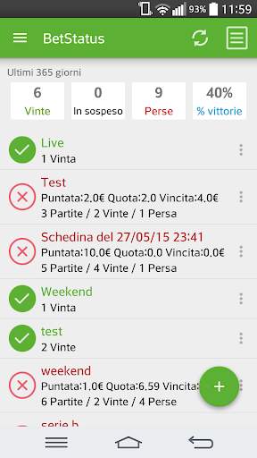BetStatus - La mia schedina Live screenshot 1