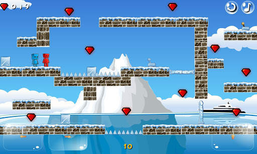 Two Players - Square Bros In Frozen World screenshot 2