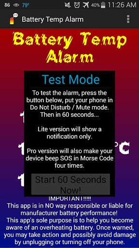 Battery Temp Alarm screenshot 2