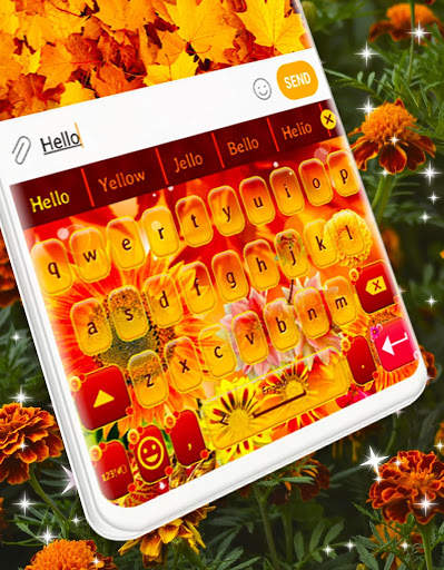 Autumn Flowers Keyboard 🍂 Orange Fall Themes स्क्रीनशॉट 5