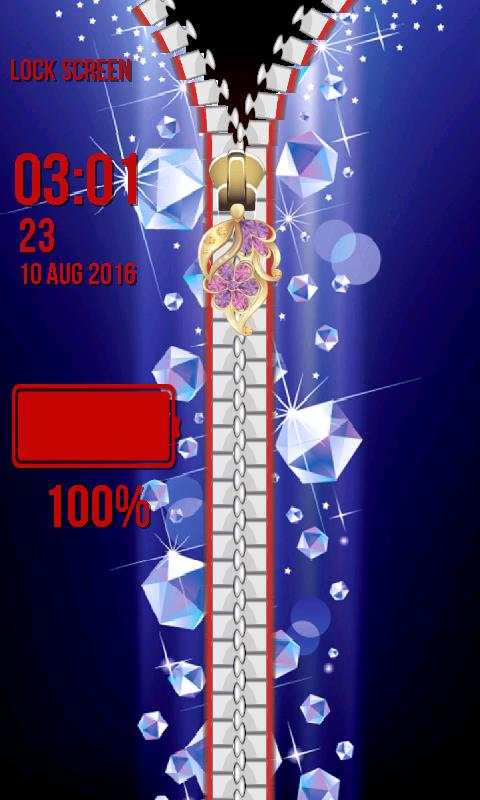 Zipper Lock Screen Diamond screenshot 5