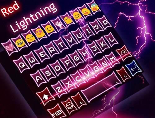 Red Lighting Theme – Emoji Keyboard ⚡ screenshot 5