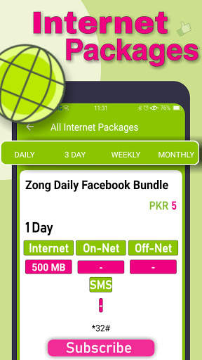 Zonge Packages 2022: Data, SMS screenshot 2
