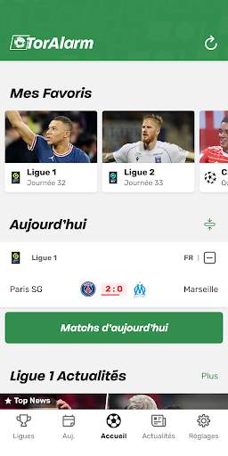 TorAlarm - Scores de football screenshot 1