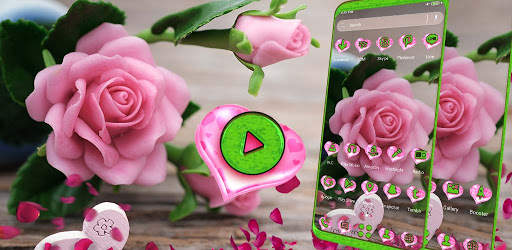Pink Rose Love Launcher Theme screenshot 6