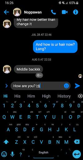 Keyboard Theme Flat Black Blue screenshot 3