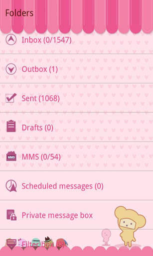 GO SMS Pro Pink Sweet theme screenshot 4