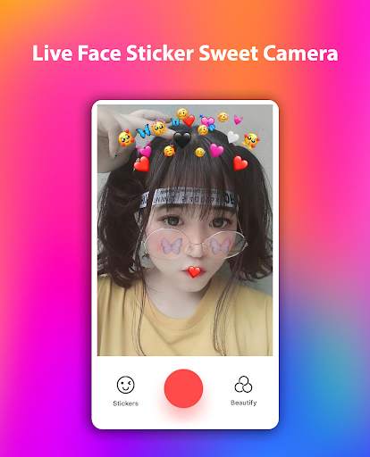 Live Face Sticker Sweet Camera Offline screenshot 6