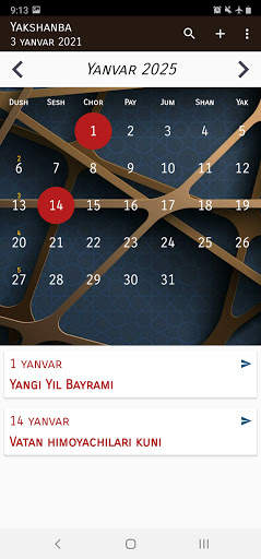 Òzbekiston Kalendar screenshot 7