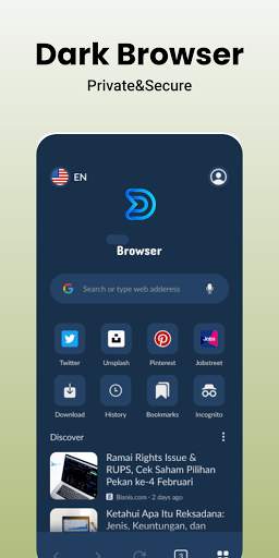 Dark-browser security and privacy screenshot 1