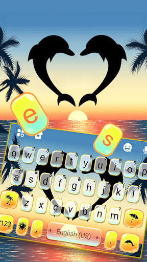 Dolphin Love Keyboard Theme screenshot 2