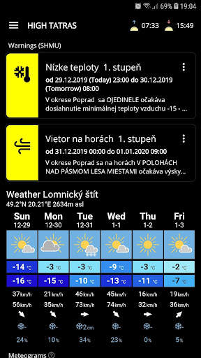 Idem Hore - Počasie a podmienky na horách screenshot 3