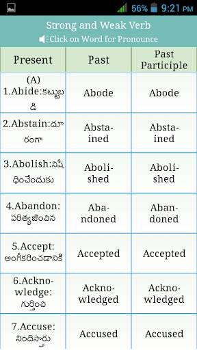 Verbs Telugu скриншот 2