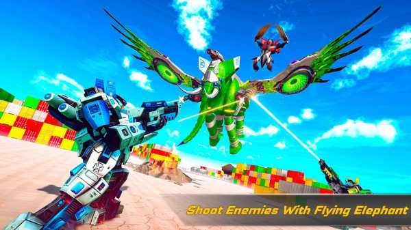 Flying Elephant Robot Car Game - Car Robot War screenshot 7