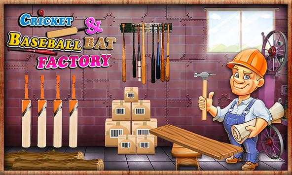 Cricket & Baseball Bat Factory – Maker Simulator screenshot 1