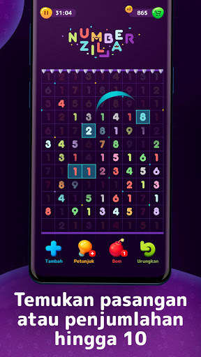 Numberzilla - Puzzle permainan screenshot 3