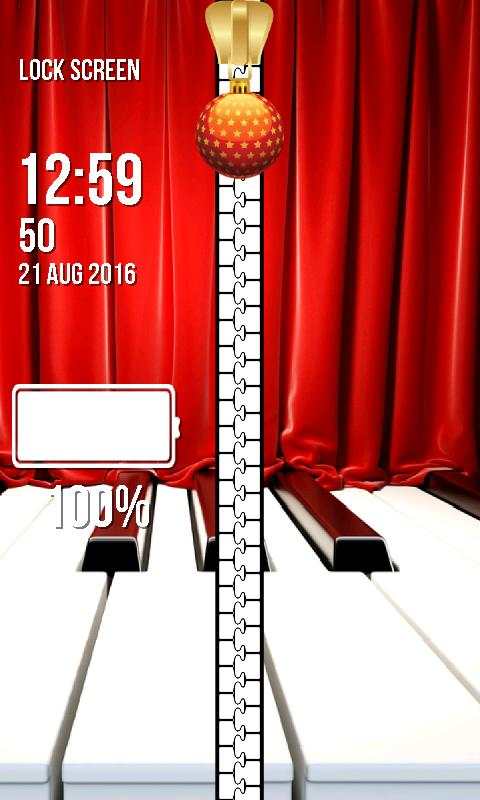 Piano Zipper Lock Screen screenshot 4
