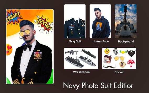 Navy Photo Suit Editor 1 تصوير الشاشة