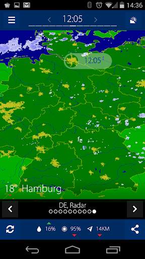 Realtime rainradar Europe screenshot 1