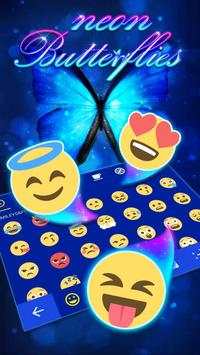 Neon Butterflies Keyboard Theme screenshot 3
