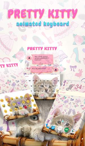 Pretty Kitty Animated Keyboard स्क्रीनशॉट 1