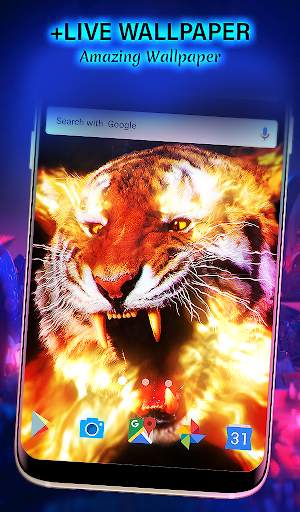 Flame Tiger Wallpaper Theme HD screenshot 2