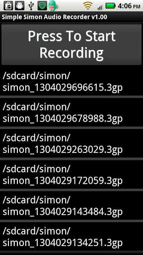 Simple Simon Voice Recorder screenshot 1