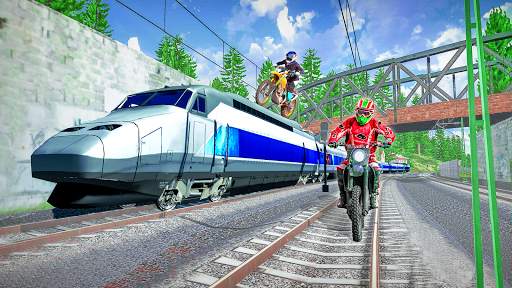 Tricky Bike Stunt vs Train screenshot 2
