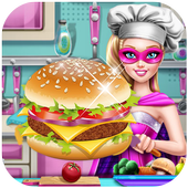Princess Power Burger Cooking icon