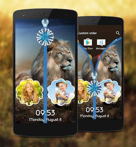 Lion Zipper Lock Screen 2 تصوير الشاشة