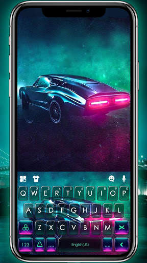 Retro Cyberpunk Car Keyboard Theme screenshot 1