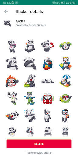 Panda Stickers for Whatsapp screenshot 3