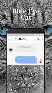 Blue Eyes Cat Keyboard Theme for Whatsapp screenshot 2