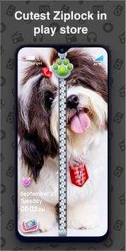 Cute Dog Zipper Screen Lock Ziplock Wallpaper Free screenshot 1