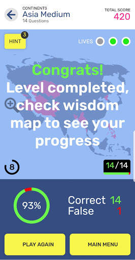 Map Quiz World Geography screenshot 3